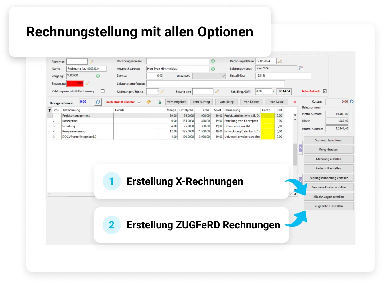 Grafik XRechnung Rechnungsstellung